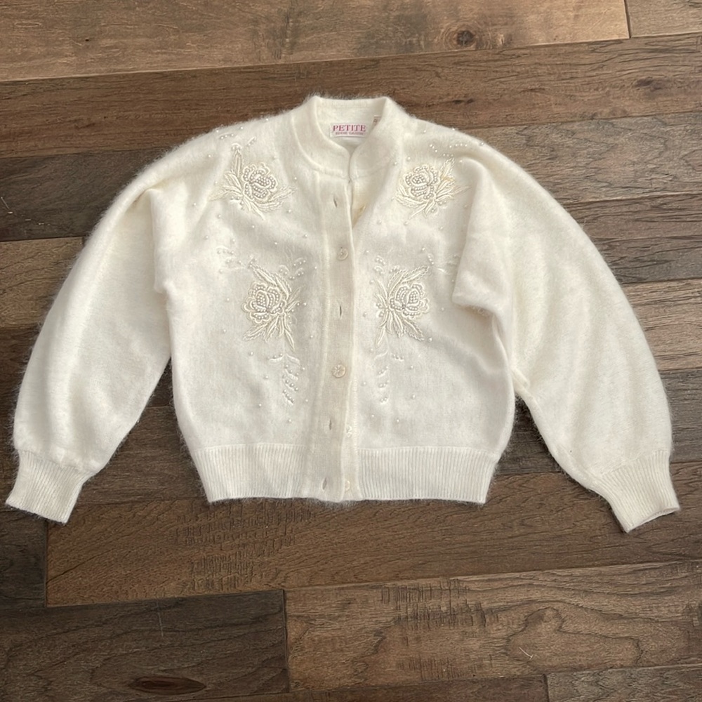 Vintage Petite Eddie Dassin Angora Rabbit Hair Sweater, Size M